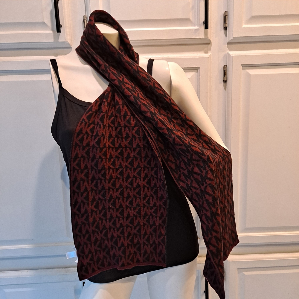 Michael Kors Black and Brown Monogram Scarf